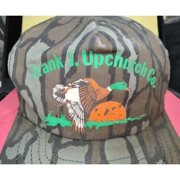Vintage Frank J Upchurch Hat Cap Snap Back Camouflage Mesh Trucker Duck Mens 80s - Picture 4 of 16